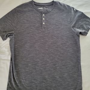 Aeropostale Mens Stretch Short Sleeve Henley TShirt Gray Size Large